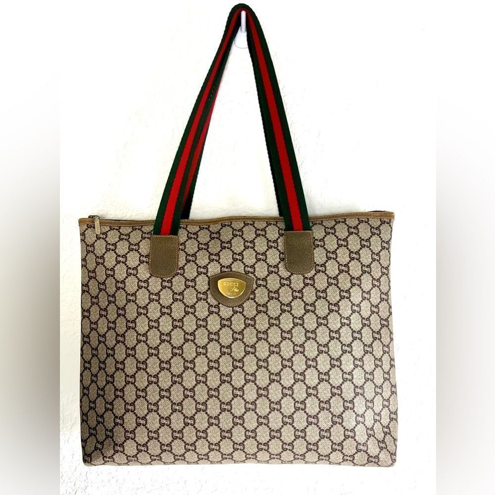 Vintage Gucci Plus Sherry Line Monogram Tote Bag